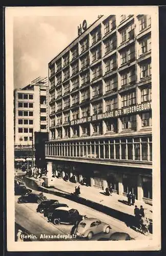 AK Berlin, Alexanderplatz, parkende Autos