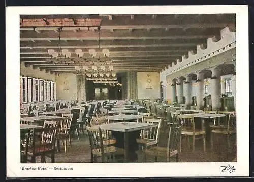AK Brocken, Innenansicht des Brocken-Hotels, Restaurant
