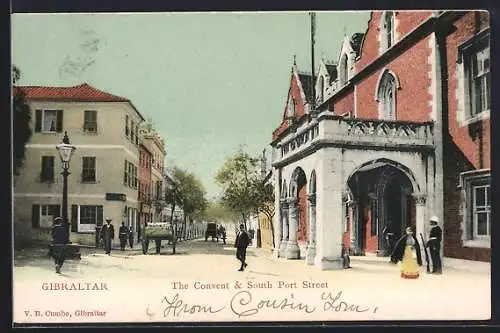Künstler-AK Gibraltar, the Convent & South Port Street