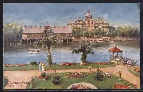 Künstler-AK Charles F. Flower: Buenos Aires, Tigre Hotel, mit Anlagen