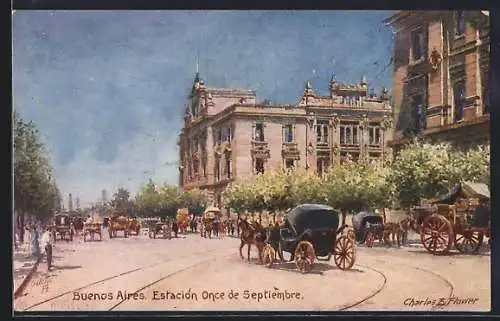 Künstler-AK Charles F. Flower: Buenos Aires, Estación Once de Septembre