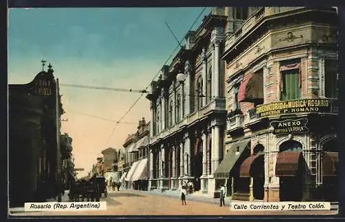 AK Rosario, Calle Corrientes y Teatro Colon