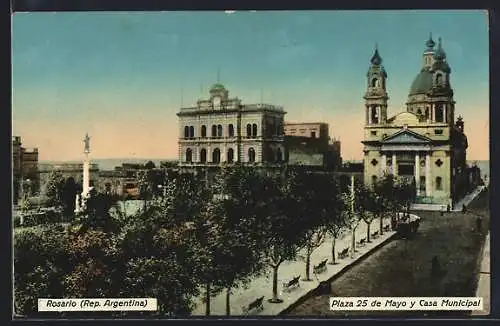 AK Rosario, Plaza 25 de Mayo y Casa Municipal