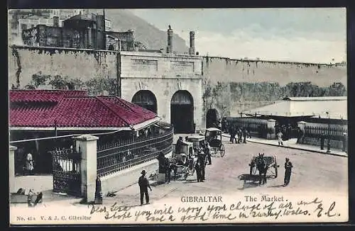 AK Gibraltar, The Market - Blick auf den Markt