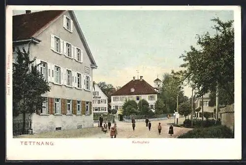 AK Tettnang, Karlsplatz mit Anwohnern
