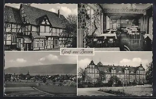 AK Bevern / Weser, Gasthaus Zum goldenen Hirsch, Ortsansicht
