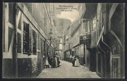 AK Alt-Hamburg, Seemannshof v. Anberg aus gesehen, Lokal, Bes. Heinrich Unland
