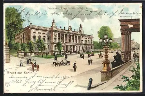 Lithographie Berlin, Prinz-Albrecht-Strasse, Abgeordnetenhaus