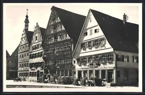 AK Dinkelsbühl, Hotel Deutsches Haus und Weinmarkt