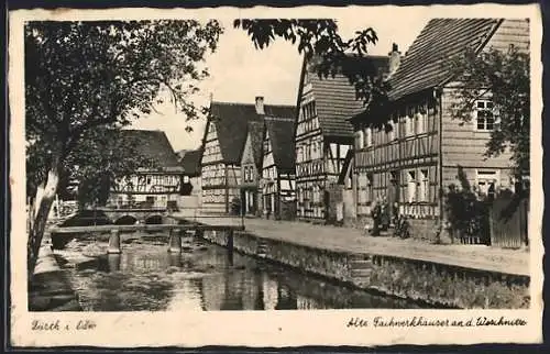 AK Fürth / Odenwald, Alte Fachwerkhäuser an d. Weschnitz
