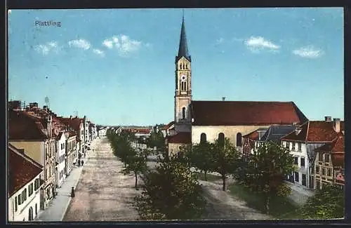 AK Plattling, Blick zur Kirche