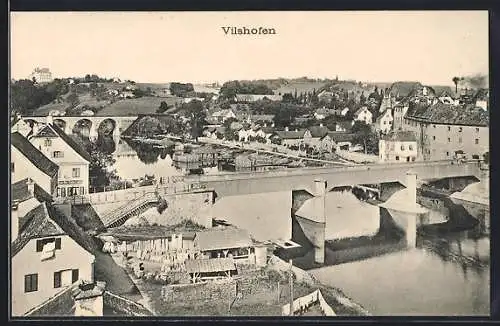 AK Vilshofen, Ortsansicht aus der Vogelschau