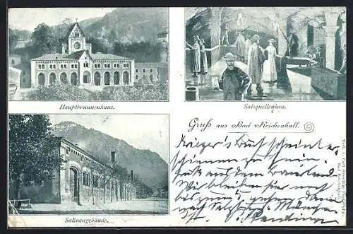 AK Bad Reichenhall, Hauptbrunnenhaus, Salinengebäude, Salzquellenbau