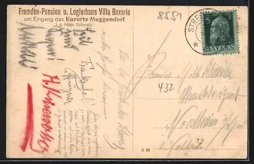 AK Muggendorf / Fränkische Schweiz, Fremden-Pension und Logierhaus Villa Bavaria