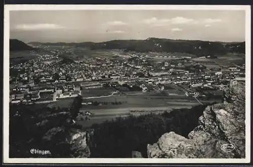 AK Ebingen, Ortsansicht aus der Vogelschau