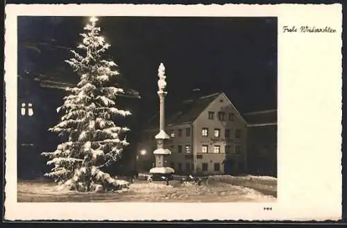 AK Immenstadt /Allgäu, Der Christbaum für Alle, Weihnachtsgrüsse