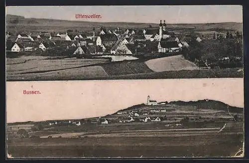 AK Uttenweiler, Blick auf den Ort und Blick auf Bussen