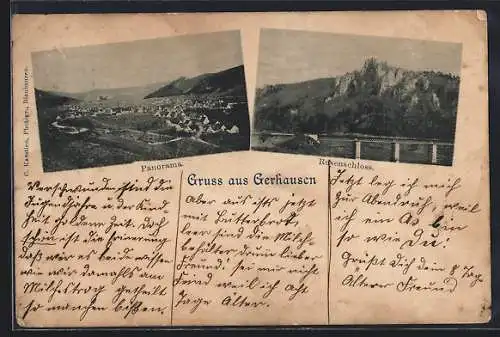 AK Gerhausen, Rusenschloss und Ortspanorama