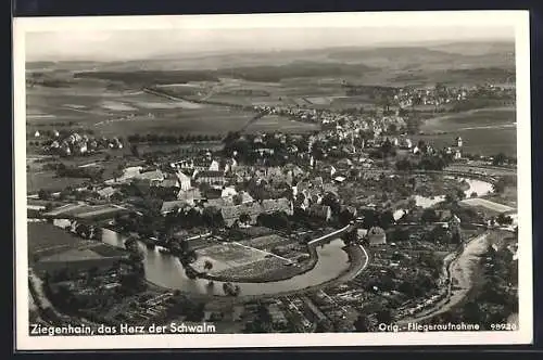 AK Ziegenhain / Hessen, Fliegeraufnahme des Ortes