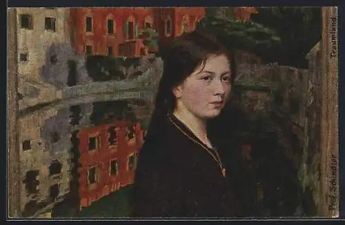 Künstler-AK sign. Prof. Schindler: Mädchen im Traumland