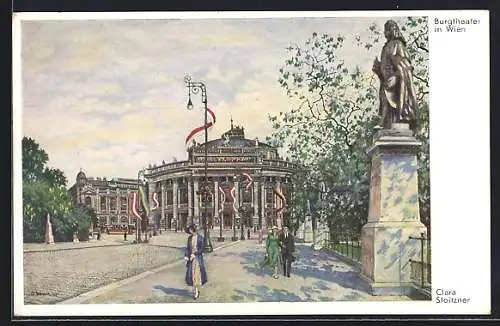 Künstler-AK sign. Clara Stoitzner: Wien, Burgtheater