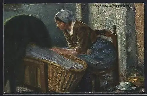 Künstler-AK sign. Jul. Schrag: Wiegenlied