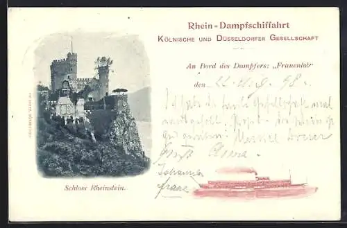 AK Dampfer Frauenlob der Kölnischen und Düsseldorfer Gesellschaft