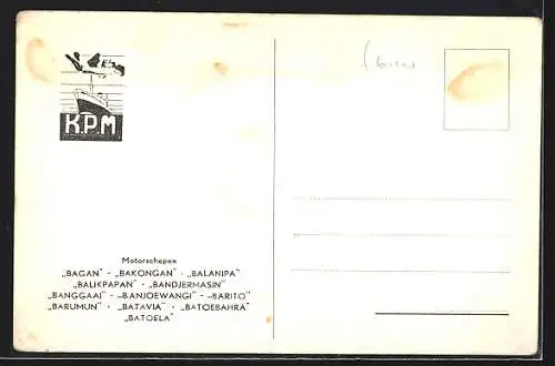 AK Handelsschiff Motorschepen Banjdewangi auf Fahrt