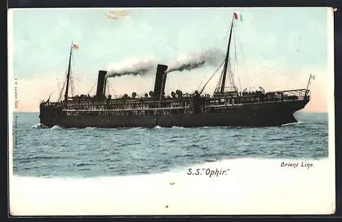 AK S.S. Ophir, Passagierschiff der Orient Line in Fahrt