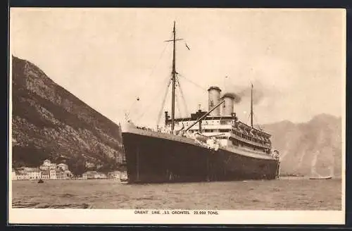 AK Passagierschiff der Orient Line S.S. Orontes in den Hafen einlaufend