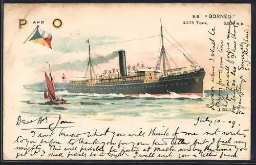 Künstler-AK Passagierschiff SS Borneo der P & O