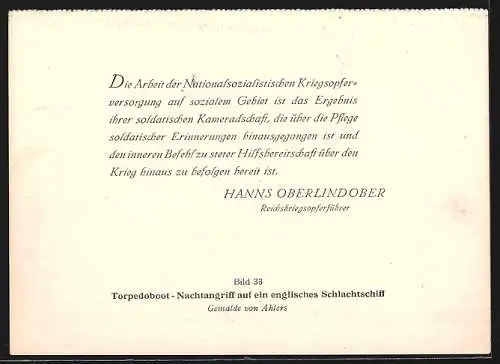 AK Torpedoboot-Nachtangriff auf ein engflisches Schlachtschiff, nach Gemälde von Ahlers