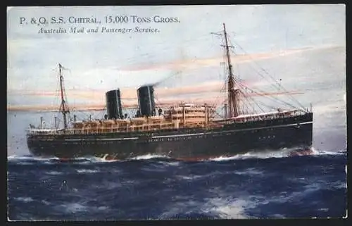 Künstler-AK Passagierschiff SS Chitral der P & O