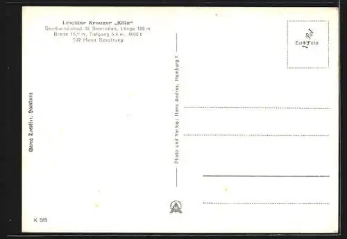 AK Leichter Kreuzer Köln der Kriegsmarine