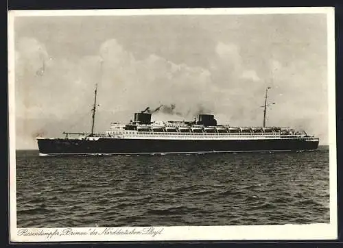 AK Passagierschiff Bremen des Norddeutschen Lloyd