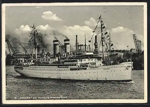 AK Passagierschiff Oceana der Hamburg-Amerika-Linie vor der Küste
