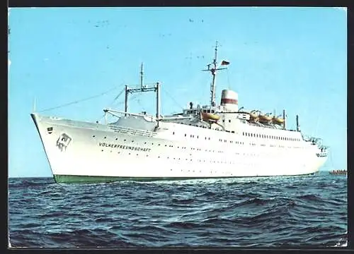 AK MS Völkerfreundschaft auf hoher See