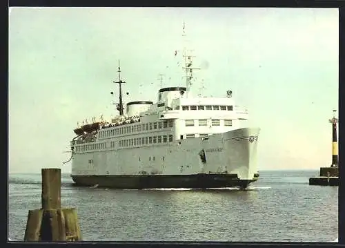 AK Fährschiff Warnemünde auf See