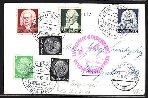 AK Erster Aufstieg des Luftschiffes Graf Zeppelin am 02. Juli 1900, Stempel Zeppelinpost