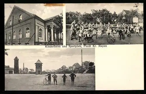 AK Plaidt / Kr. Mayen, Kinderheim und Sportplatz
