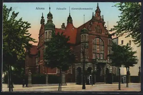 Goldfenster-AK Hamburg-Altona, Palmaille Generalkommando
