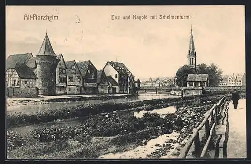 AK Alt-Pforzheim, Enz und Nagold mit Schelmenturm
