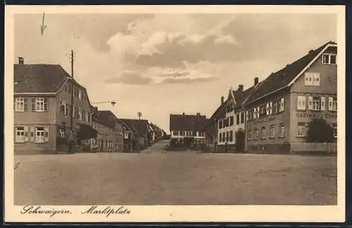 AK Schwaigern, Marktplatz mit Gasthaus Sonne
