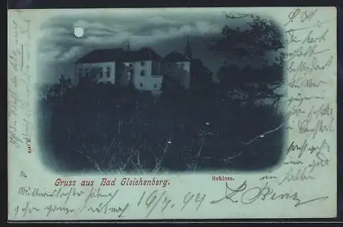 Mondschein-AK Bad Gleichenberg, Schloss mit Umgebung