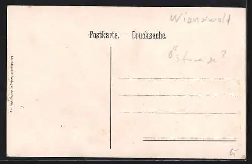 AK Anninger-Schutzhaus, Frontansicht mit Treppenzugang