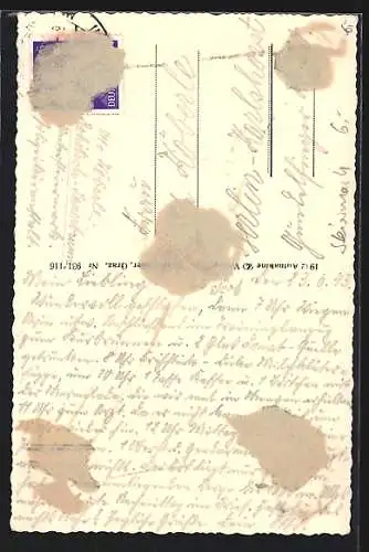 AK Rohitsch-Sauerbrunn, Totalansicht mit Anlage und Bergspitze aus der Vogelschau