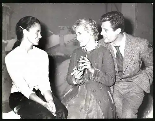 Fotografie Herbert Fried, Schauspielerin Maria Schell mit Marcello Mastroianni