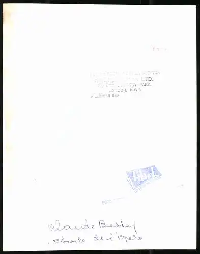 Fotografie Serge Lido, Paris, franzöischen Ballerina Claude Bessy Étoile de l`Opera in Sevilla