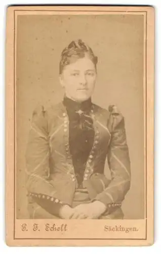 Fotografie P. J. Schell, Säckingen, Rheinbrückstrasse 19, Porträt einer Dame