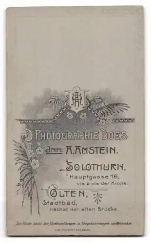 Fotografie Does, Solothurn, Hauptgasse 16, Porträt eines jungen Mannes